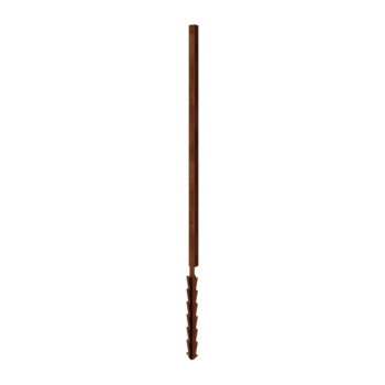Vedação em aço corten H - Poste de canto com estaca de fixação - 190 x 6 x 6 cm - Para 3x painel 63,3 cm