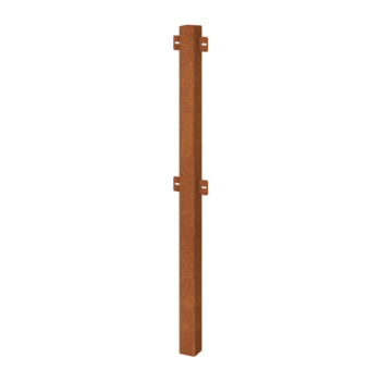 Cerca decorativa em aço corten poste intermédio