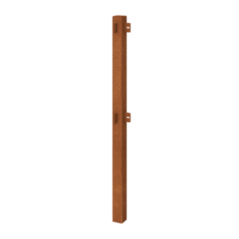 Cerca decorativa em aço corten poste de canto