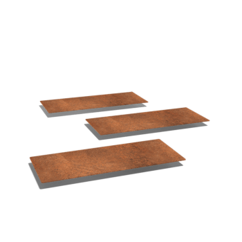 Ladrilho retângulo em aço corten 60 x 25 cm