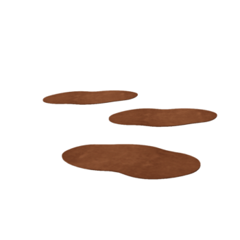 Ladrilho orgânico em aço corten 50 x 25 cm