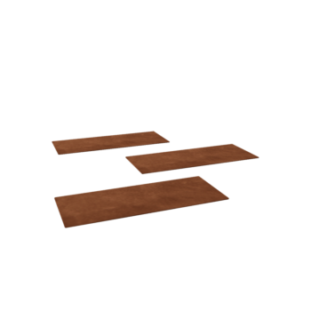 Ladrilho retângulo em aço corten 60 x 25 cm