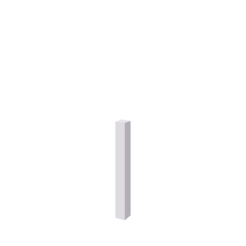 Poste de vedação em aço - 12 x 12 x 100 cm - RAL9010 fosco (branco)