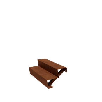 Escada de exterior em aço corten - 2-degrau - 48 x 100 x 34 cm