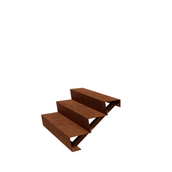 Escada em aço corten New York 3 degraus (largura 100 cm)