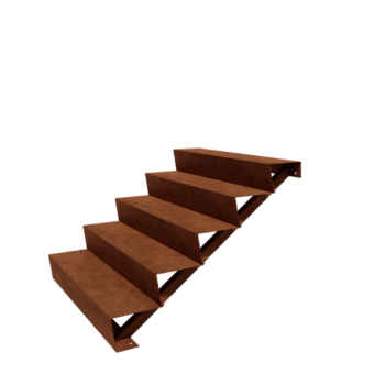 Escada de exterior em aço corten - 5-degrau - 120 x 120 x 85 cm