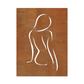 Decoração de parede em aço corten - Senhora Small - 60 x 45 cm