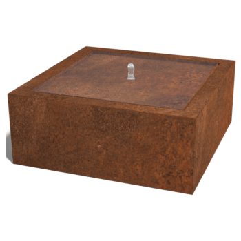 Fonte de água em aço corten 100 x 100 x 40 cm