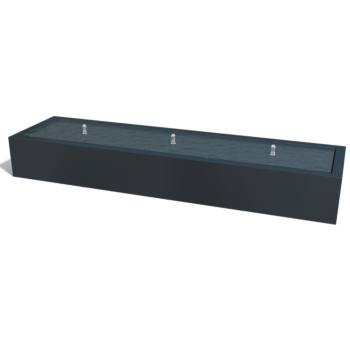 Fonte em alumínio - Lyra - 300 x 80 x 40 cm - RAL9010 fosco (branco) - Com Iluminação LED