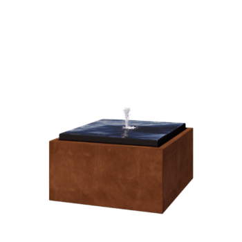 Fonte em aço corten - Orin - 80 x 80 x 40 cm - Com Iluminação LED