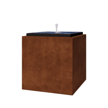 Fonte em aço corten - Orin - 80 x 80 x 80 cm - Com Iluminação LED