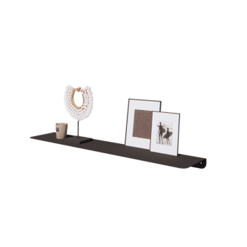 Prateleira de parede em aço - Forma de L - 100 x 20 x 5 cm - RAL9005 fosco (preto)