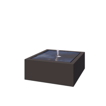 Fonte em alumínio - Lyra - 100 x 100 x 40 cm - RAL7016 fosco (cinzento antracite) - Com Iluminação LED