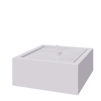 Fonte em alumínio - Lyra - 120 x 120 x 40 cm - RAL9010 fosco (branco) - Com Iluminação LED