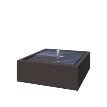 Fonte em alumínio - Lyra - 120 x 120 x 40 cm - RAL7016 fosco (cinzento antracite) - Com Iluminação LED