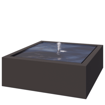 Fonte em alumínio - Lyra - 120 x 120 x 40 cm - RAL7016 fosco (cinzento antracite) - Com Iluminação LED