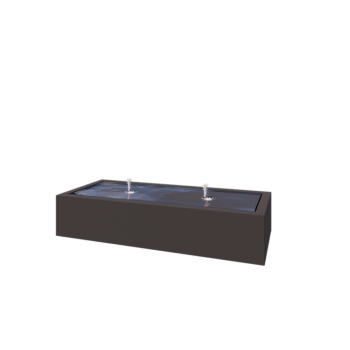 Fonte em alumínio - Lyra - 200 x 80 x 40 cm - RAL7016 fosco (cinzento antracite) - Com Iluminação LED