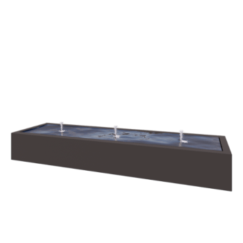 Fonte em alumínio - Lyra - 300 x 80 x 40 cm - RAL7016 fosco (cinzento antracite) - Com Iluminação LED