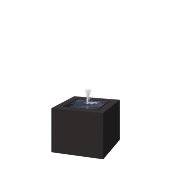 Fonte em alumínio - Lyra - 50 x 50 x 40 cm - RAL9005 fosco (preto) - Com Iluminação LED