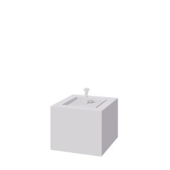 Fonte em alumínio - Lyra - 50 x 50 x 40 cm - RAL9010 fosco (branco) - Com Iluminação LED