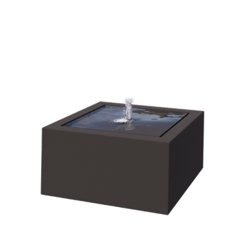 Fonte em alumínio - Lyra - 80 x 80 x 40 cm - RAL7016 fosco (cinzento antracite) - Com Iluminação LED