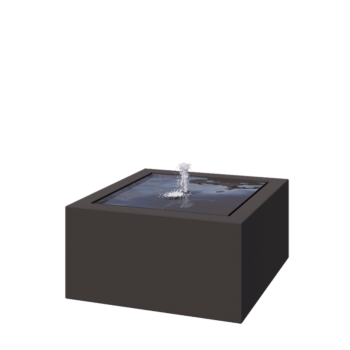 Fonte em alumínio - Lyra - 80 x 80 x 40 cm - RAL7016 fosco (cinzento antracite) - Com Iluminação LED