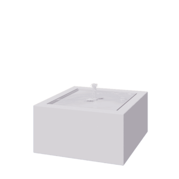 Fonte em alumínio - Lyra - 80 x 80 x 40 cm - RAL9010 fosco (branco) - Com Iluminação LED