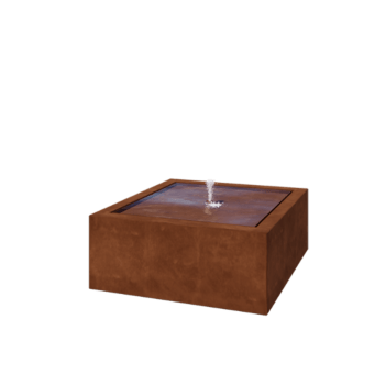 Fonte em aço corten - Lyra - 100 x 100 x 40 cm - Com Iluminação LED