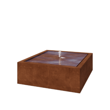 Fonte em aço corten - Lyra - 120 x 120 x 40 cm - Com Iluminação LED
