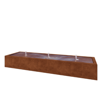 Fonte em aço corten - Lyra - 300 x 80 x 40 cm - Com Iluminação LED