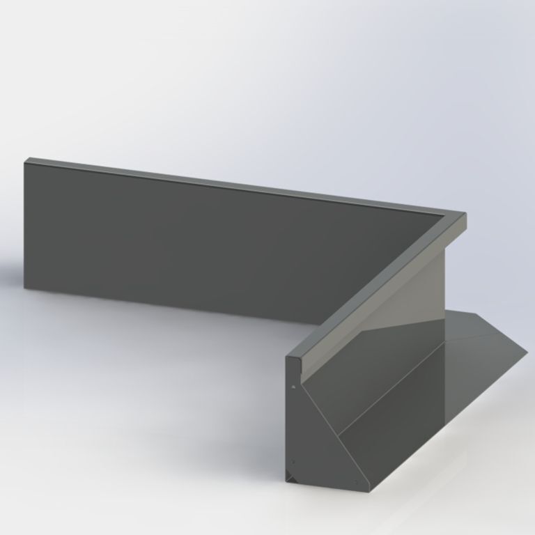 Muro de contenção de canto interior em aço com revestimento em pó 50 x 50 cm (altura 30 cm)