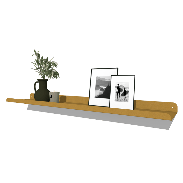 Prateleira de parede em aço com revestimento em forma de U 120 x 20 cm