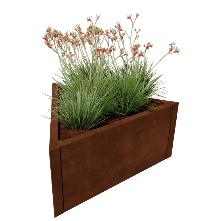 Floreira em aço corten Alaska equilátero 80 cm