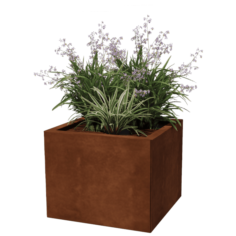 Floreira em aço corten Miami 50 x 50 cm