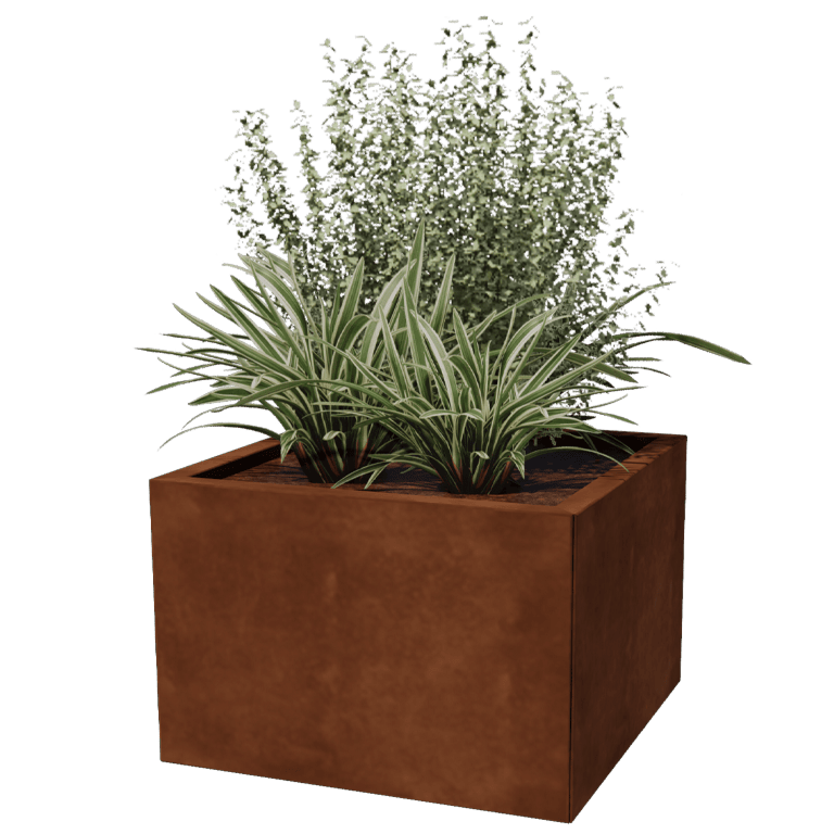 Floreira em aço corten Miami 60 x 60 cm