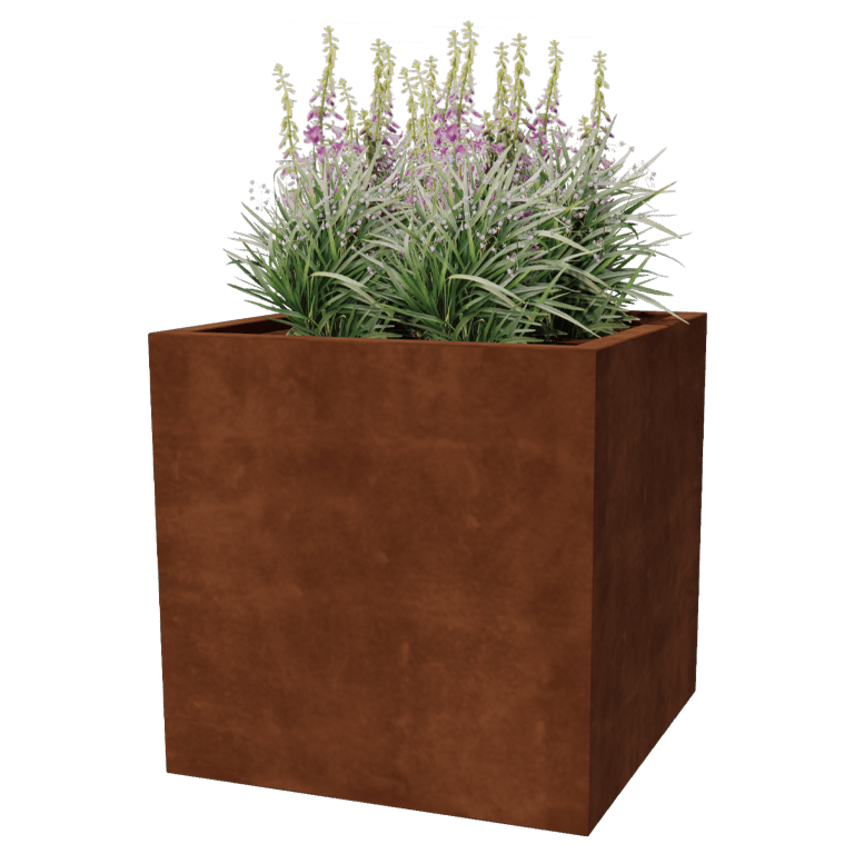 Floreira soldada em aço corten Montana 80 x 80 x 80 cm