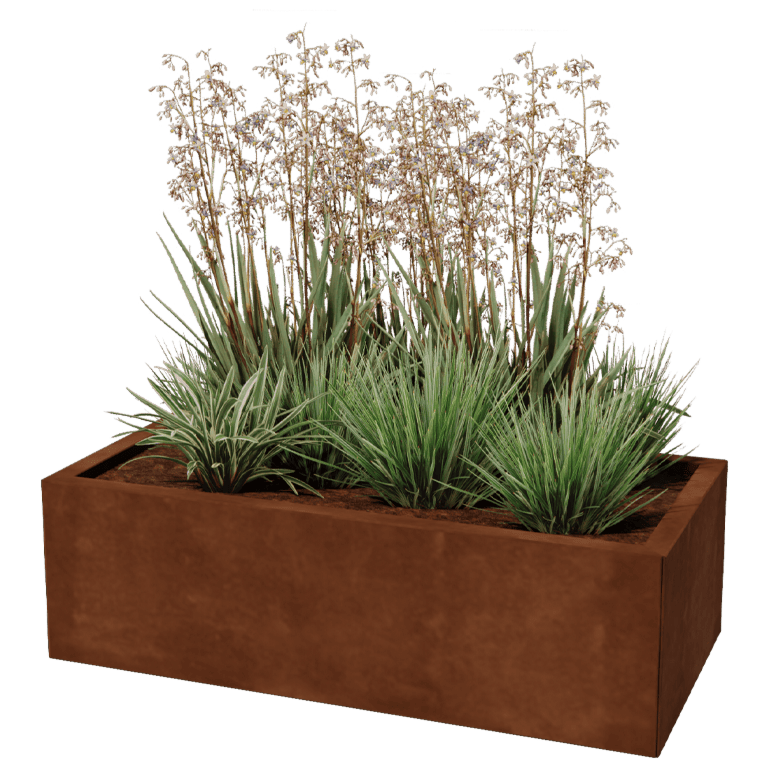 Floreira em aço corten Texas 50 x 100 cm