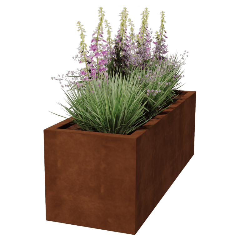 Floreira soldada em aço corten Montana 150 x 50 x 50 cm