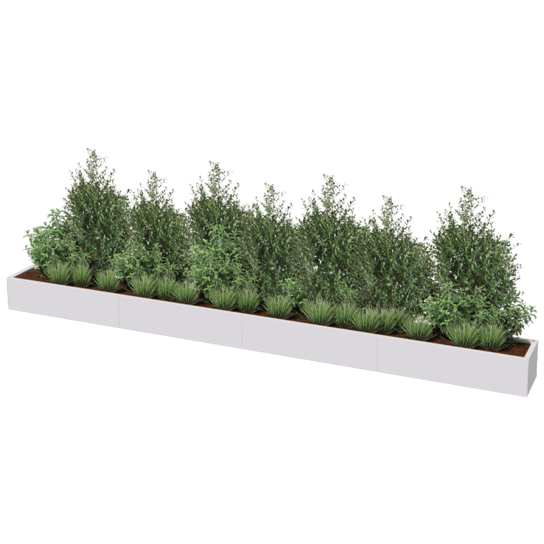Floreira aço revestido a pó Texas xxl 480 x 40 cm