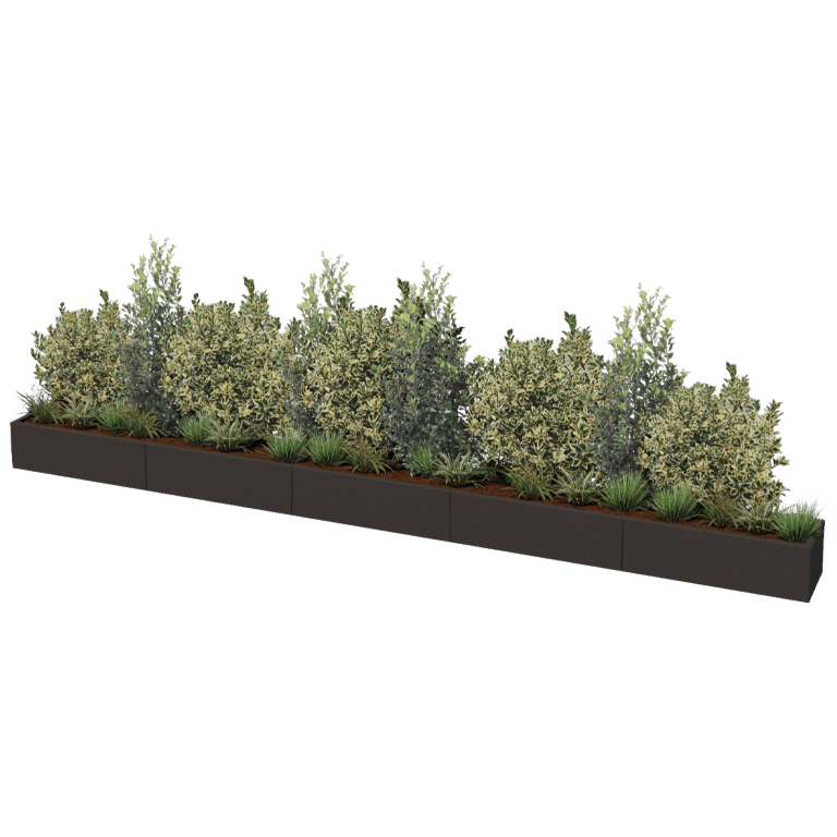 Floreira aço revestido a pó Texas xxl 500 x 40 cm