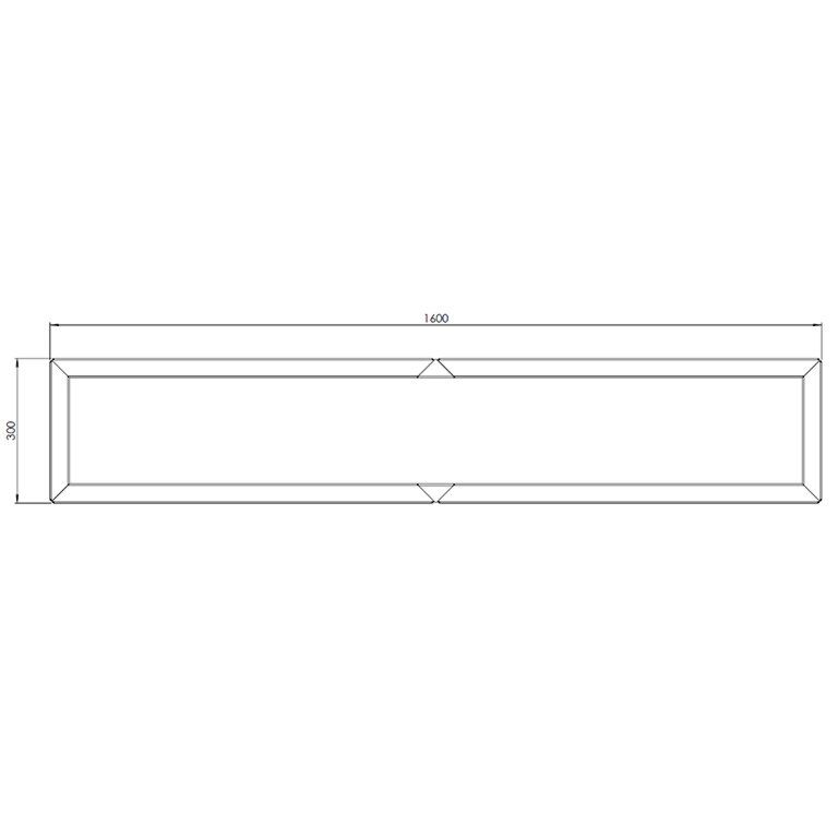 Floreira aço revestido a pó Texas xxl 160 x 30 cm