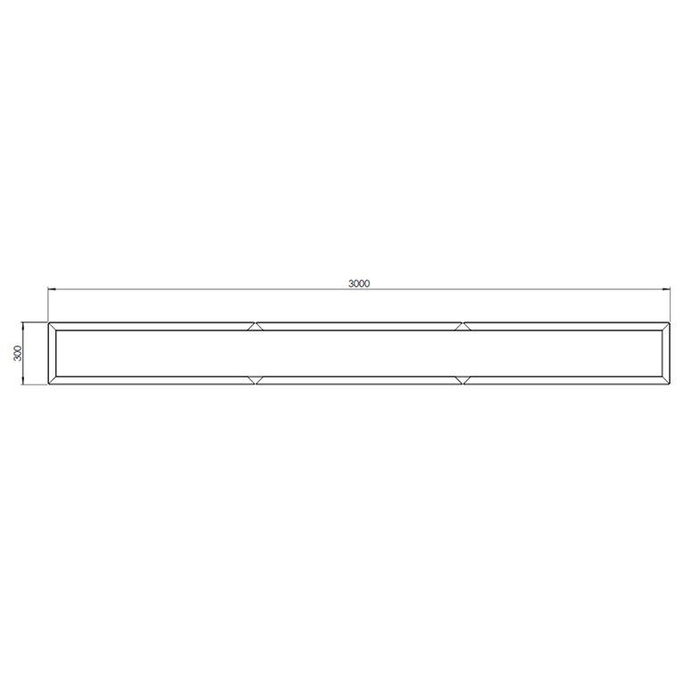 Floreira aço revestido a pó Texas xxl 300 x 30 cm