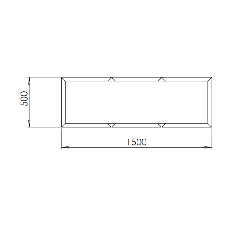Floreira aço revestido a pó Texas xxl 150 x 50 cm