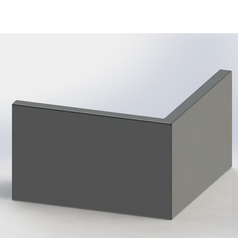 Muro de contenção de canto exterior em aço com revestimento em pó 50 x 50 cm (altura 40 cm)