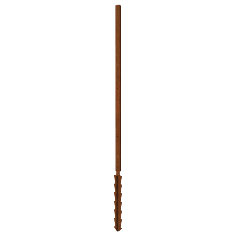 Suporte direito estaca aço corten com 190 x 6 x 3 cm