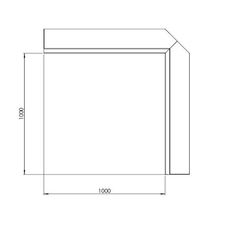 Muro de contenção de canto interior em aço corten 100 x 100 cm (altura 30 cm)