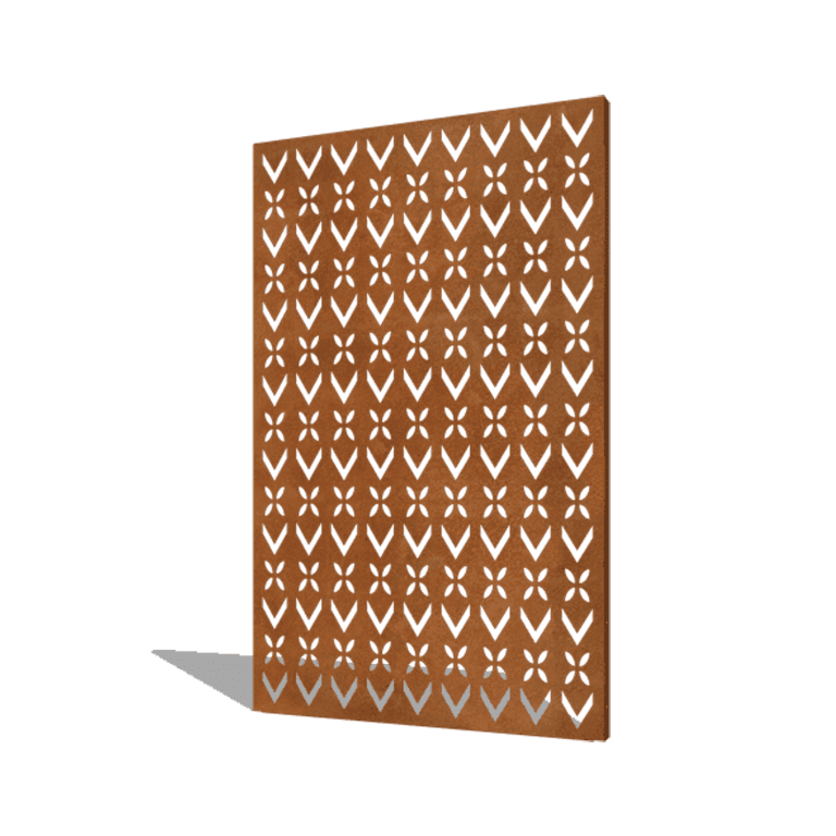 Padrão de telhado composição aço corten 1 120 x 6 x 190 cm