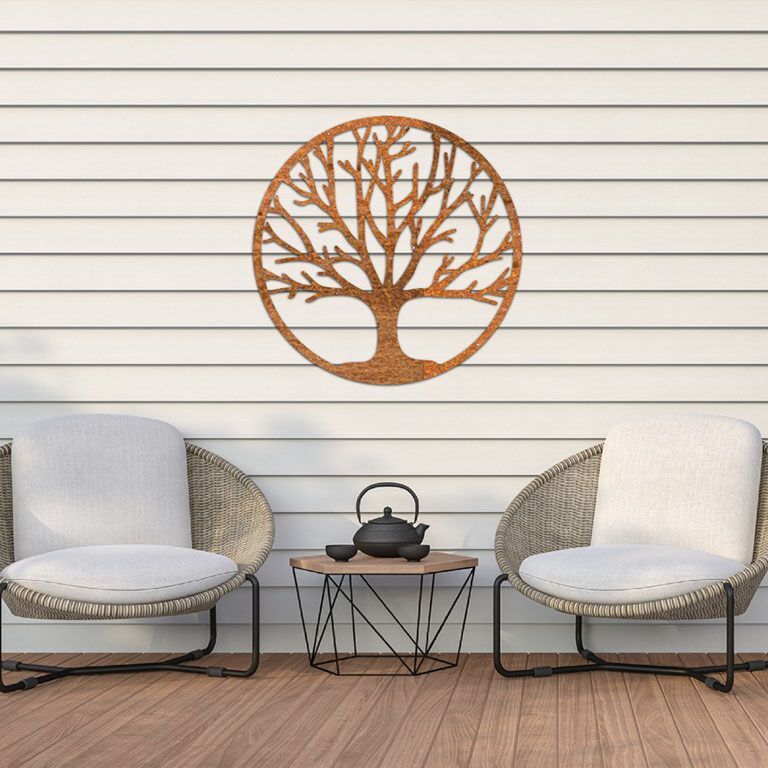 Decoração de paredes em aço corten Árvore