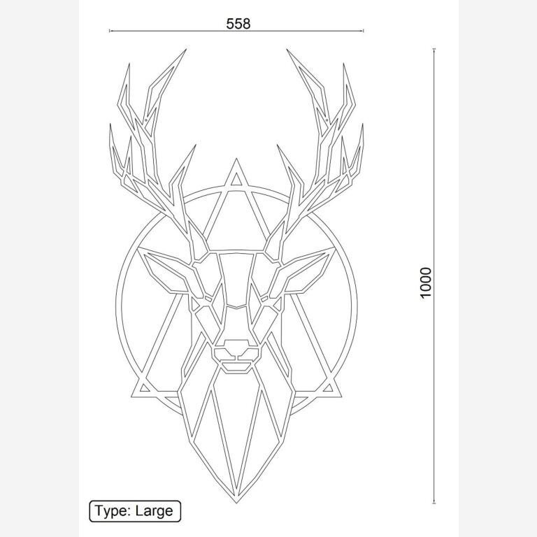 Cervo Decoração de parede em metal 2.0