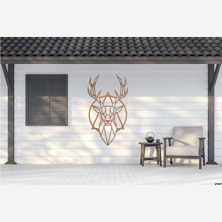 Cervo Decoração de paredes em aço corten 2.0